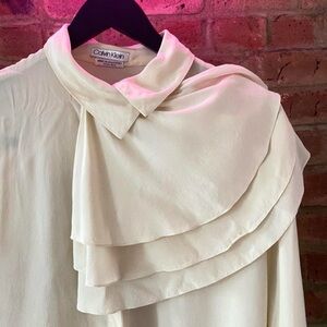 Vintage SILK CALVIN KLEIN BLOUSE WITH FRILL